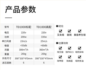 艾灸凈煙機TD1000參數(shù)